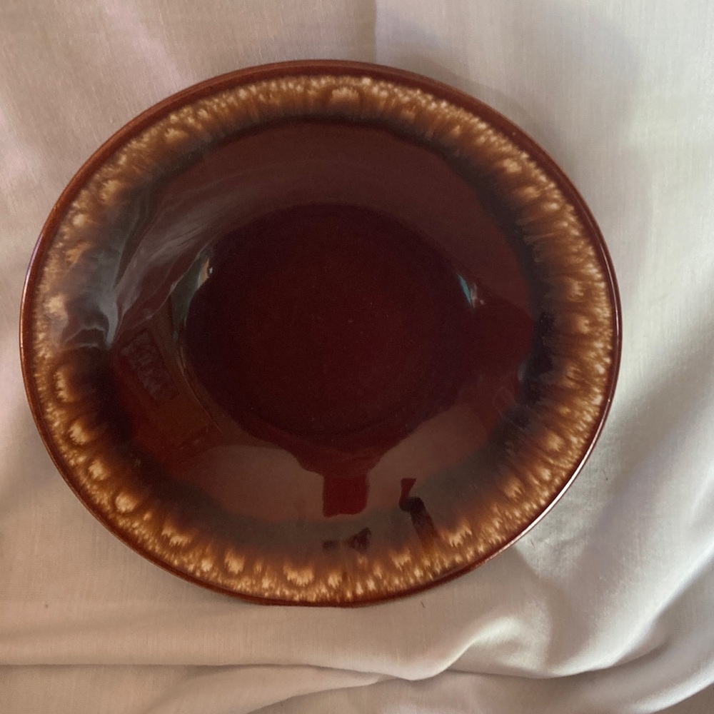 Vintage Brown Drip Edge Ceramic Bowl